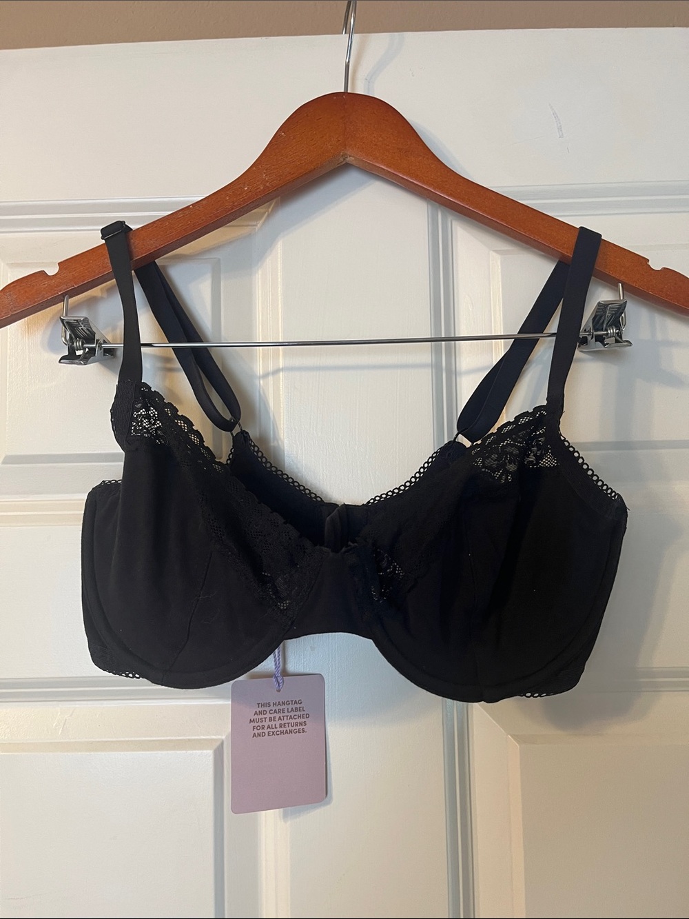 NWT Savage X Fenty Black Lace Trim Unlined Bra